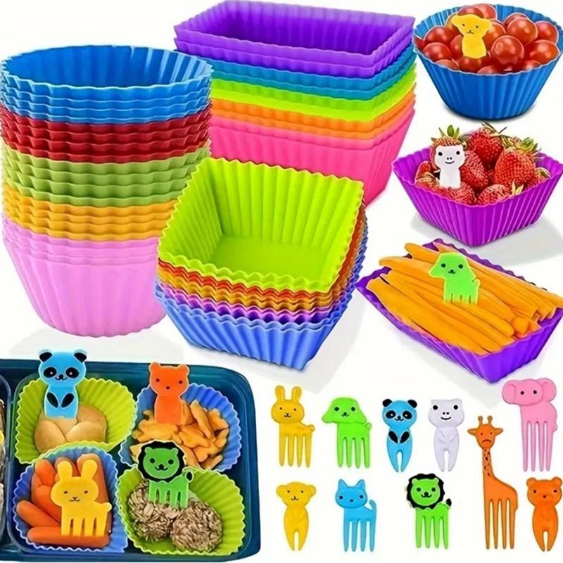 Meal Prep Template - ● 12/24 Stuks Siliconen Lunchbox Verdelers