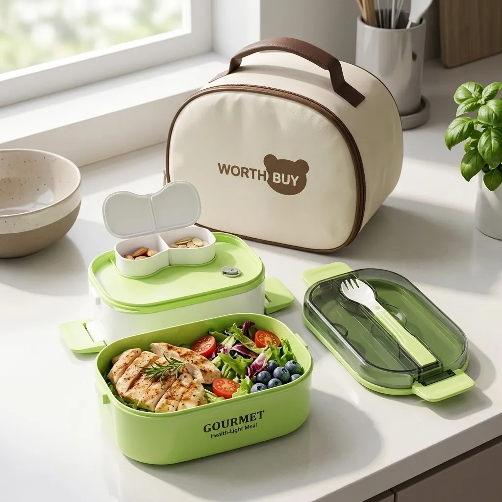 Meal Prep Or Prep Meal - Magnetronbestendige plastic bentobox, lekvrije lunchboxen, maaltijdvoorbereidings-