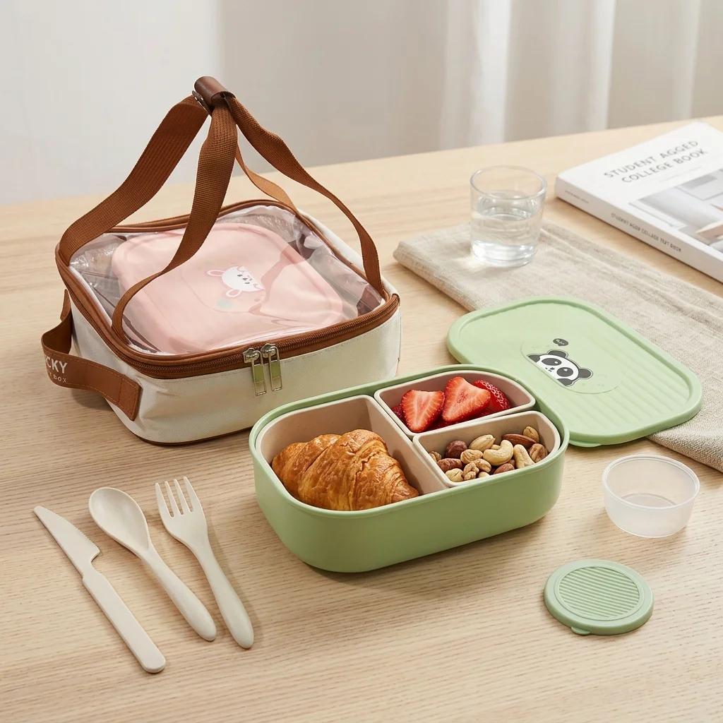 Meal Prep Or Prep Meal - Kinder Bento Lunchbox met Deksel, 3