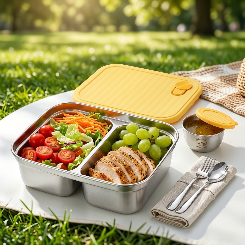Meal Prep Bowl - 304 roestvrijstalen lunchcontainer, draagbare, afgesloten lunchbox