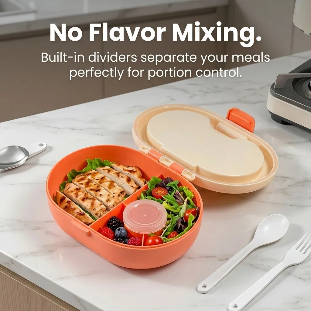 Plastic lunchbox met bestek, l - Meal Prep Or Prep Meal recensie en prijs