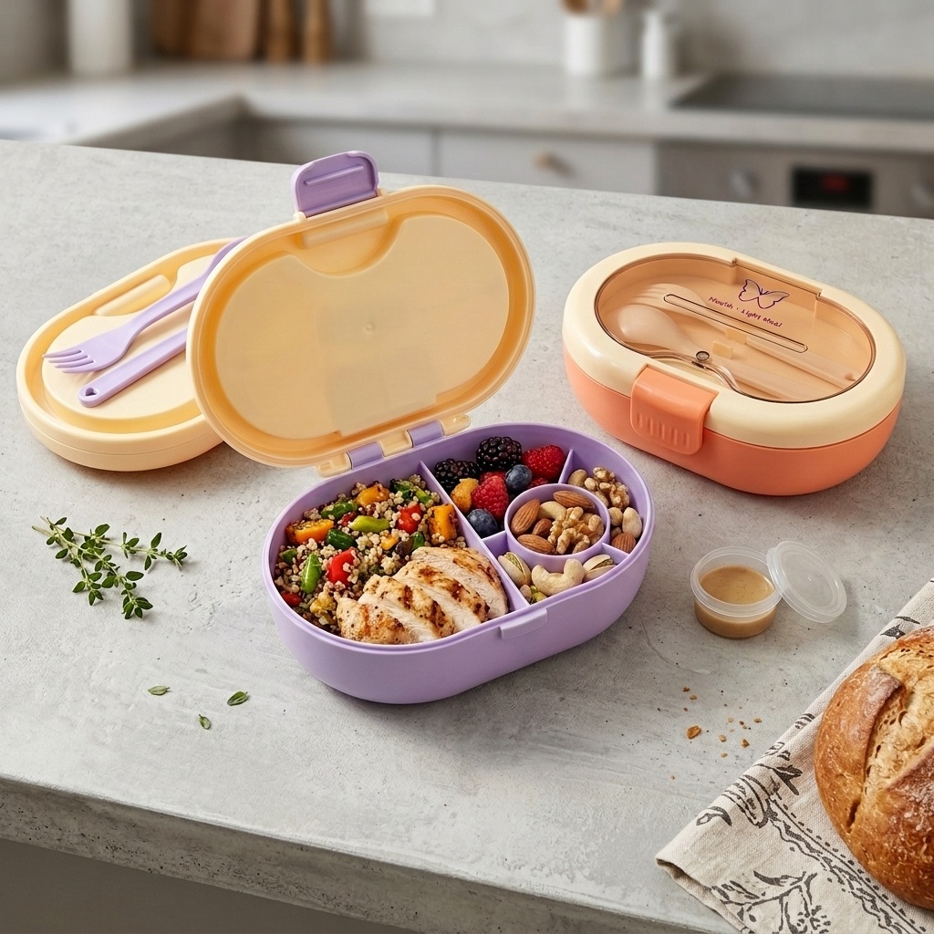 Plastic Bento Lunchbox met com - Meal Prep Or Prep Meal recensie en prijs