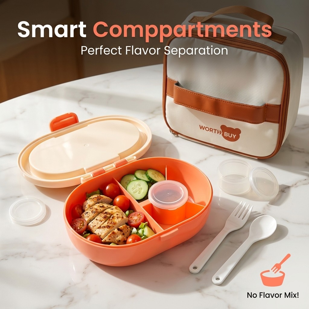 Plastic Bento Lunchbox met com - Meal Prep Or Prep Meal recensie en prijs